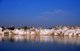 India: Ghats (holy stairs) surround Pushkar’s holy lake, Rajasthan